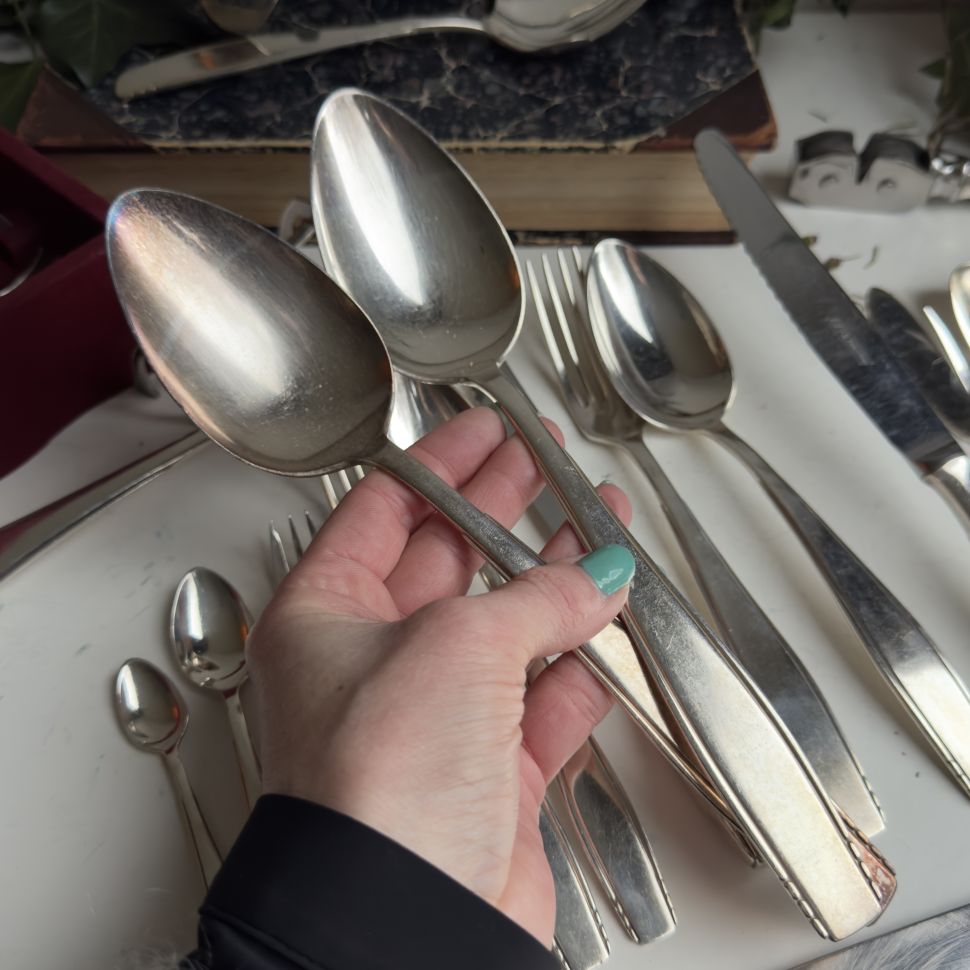 Царь ложка салатная Gero 26 см серебрение Голландия