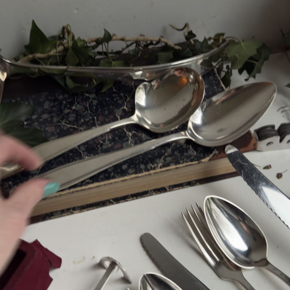 Царь ложка салатная Gero 26 см серебрение Голландия