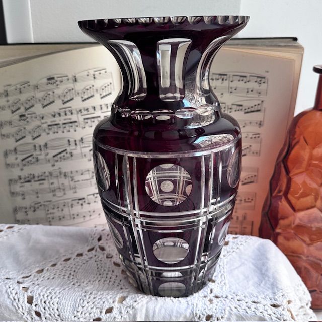 Ваза марганец 26 см хрусталь