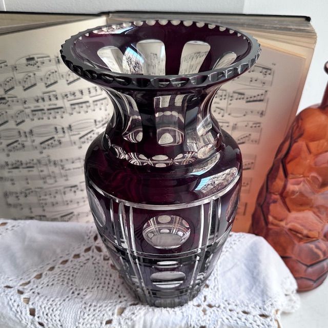 Ваза марганец 26 см хрусталь