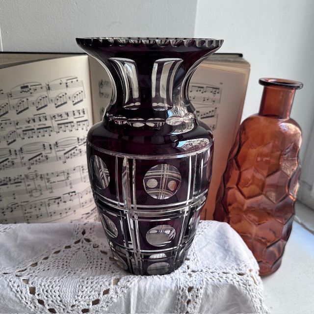 Ваза марганец 26 см хрусталь