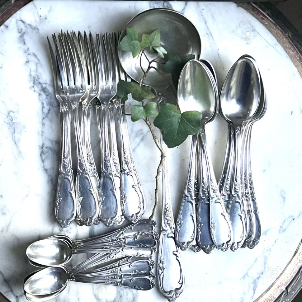 Ложка чайная 15 см серебрение Франция начало ХХ в.