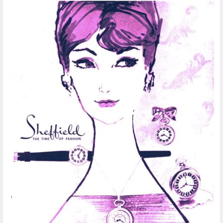 Часы-кулон Sheffield золочение механика 3 см Швейцария 1960 гг.