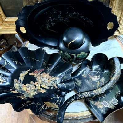 Хлебница Шинуазри эпоха Наполеона III 39 см Франция   