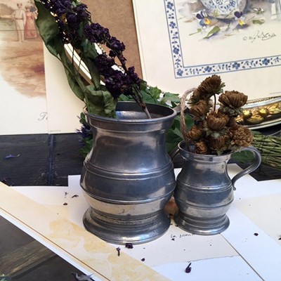 Кружка оловянная малая с полосками