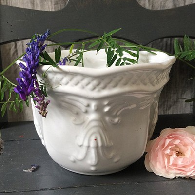 Кашпо белое керамика Колокольчики