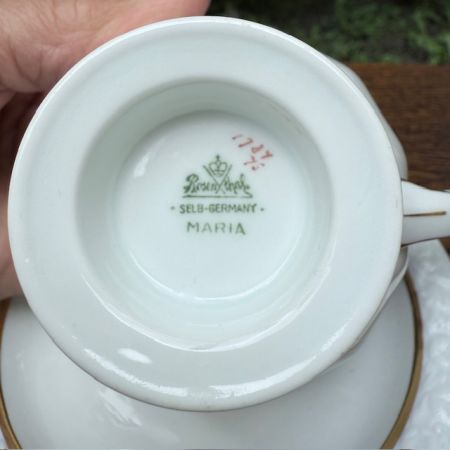 Чайная пара Ph.Rosenthal Maria с золотой каймой 200 мл Германия 1927 г      