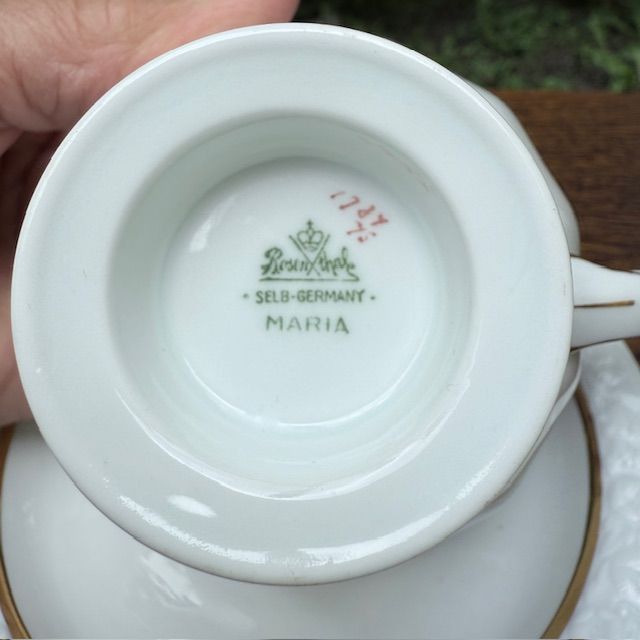 Чайная пара Ph.Rosenthal Maria с золотой каймой 200 мл Германия 1927 г
