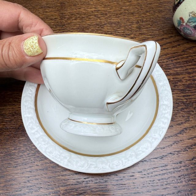 Чайная пара Ph.Rosenthal Maria с золотой каймой 200 мл Германия 1927 г