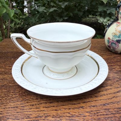 Чайная пара Ph.Rosenthal Maria с золотой каймой 200 мл Германия 1927 г