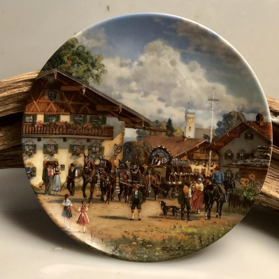 Тарелка с подвесом "Die Fahrt zum Fest" 1990 Seltmann Weiden