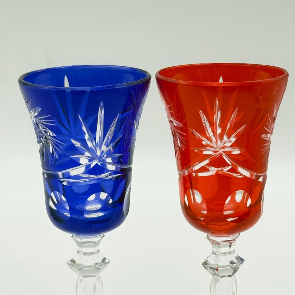 Рюмка набор 2 шт. 100 мл цветной хрусталь Германия