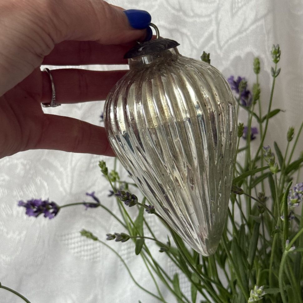 Елочная игрушка Зеркальная 13 см ручная работа