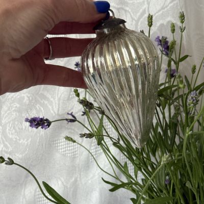 Елочная игрушка Зеркальная 13 см ручная работа