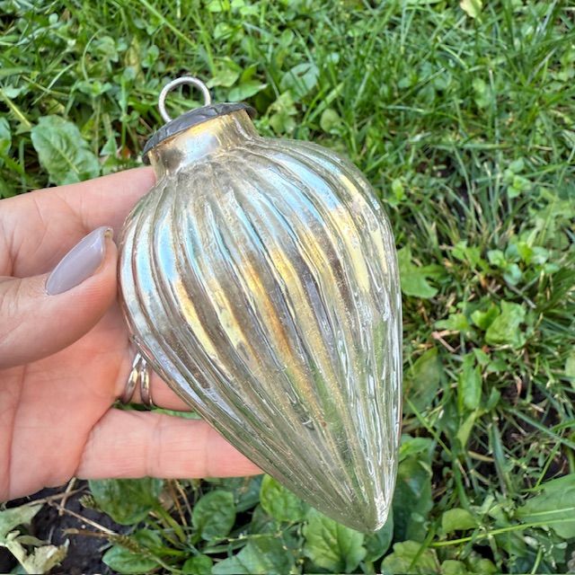 Елочная игрушка Зеркальная 13 см ручная работа