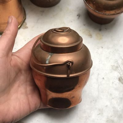 Бидон банка кашпо 10 см медь (нужна пайка ручки)