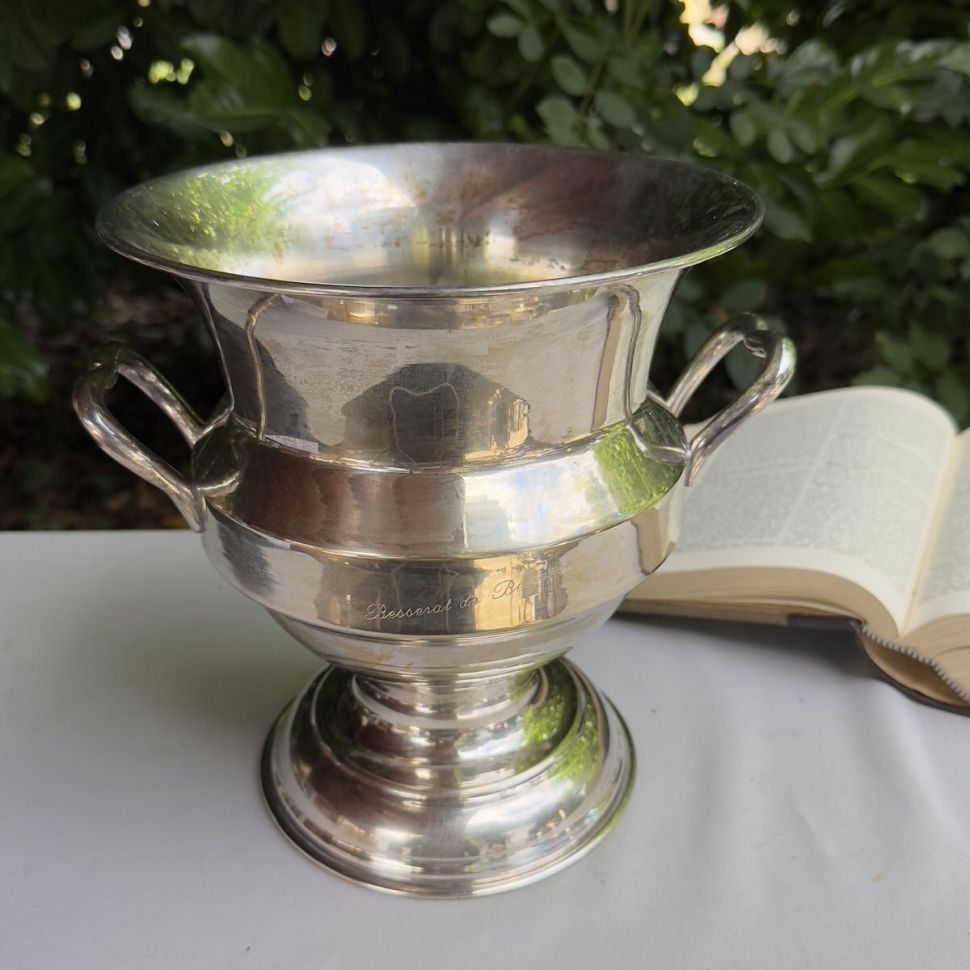 Ведро для охлаждения шампанского Besserat de Bellefon серебрение 24 см Франция 