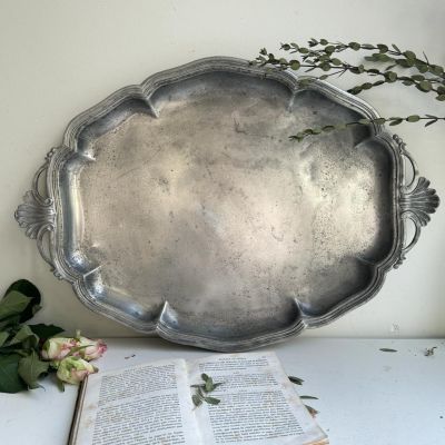 Блюдо поднос 53 см олово Франция ХIХ век