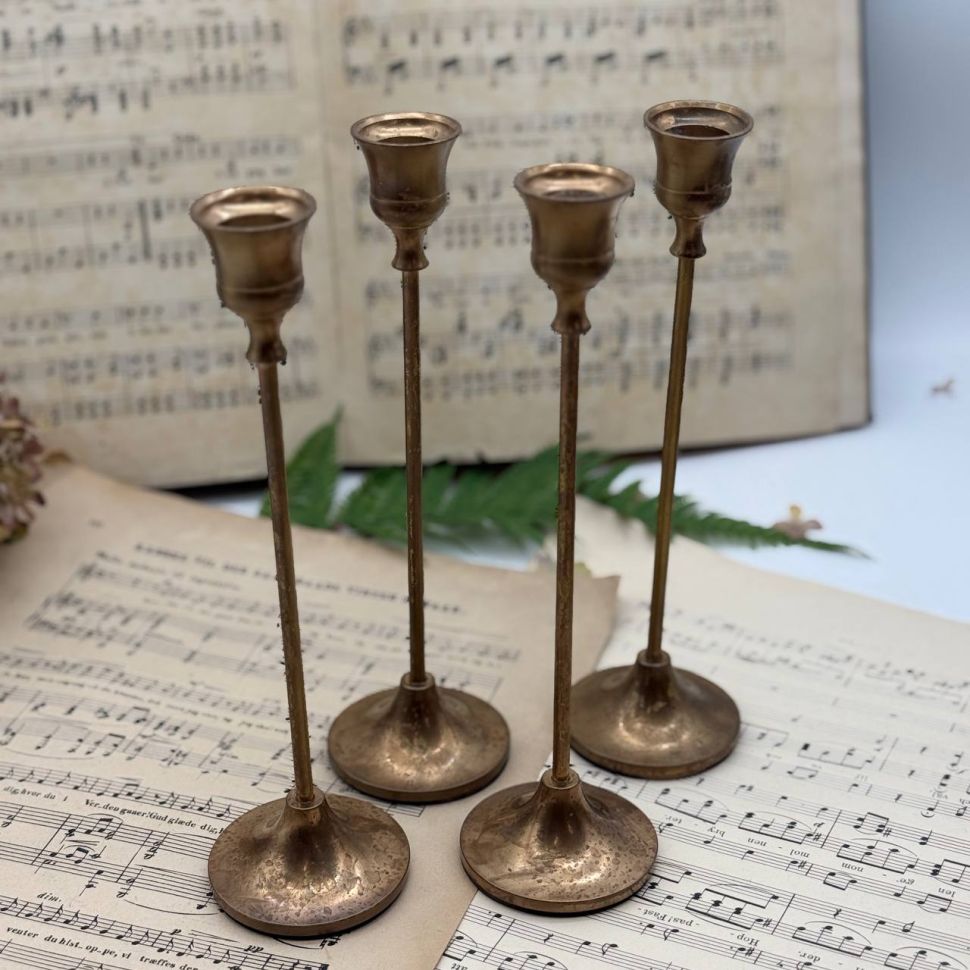 Подсвечник на одну свечу 23 см латунь