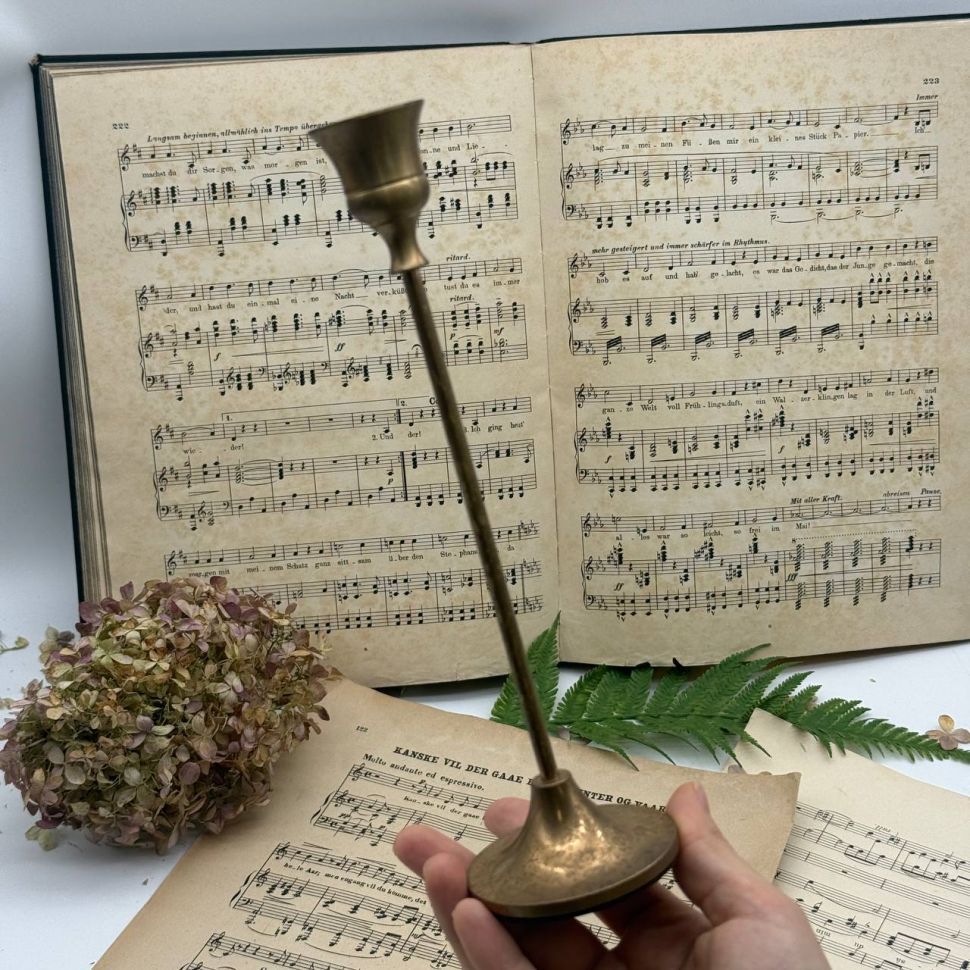 Подсвечник на одну свечу 23 см латунь