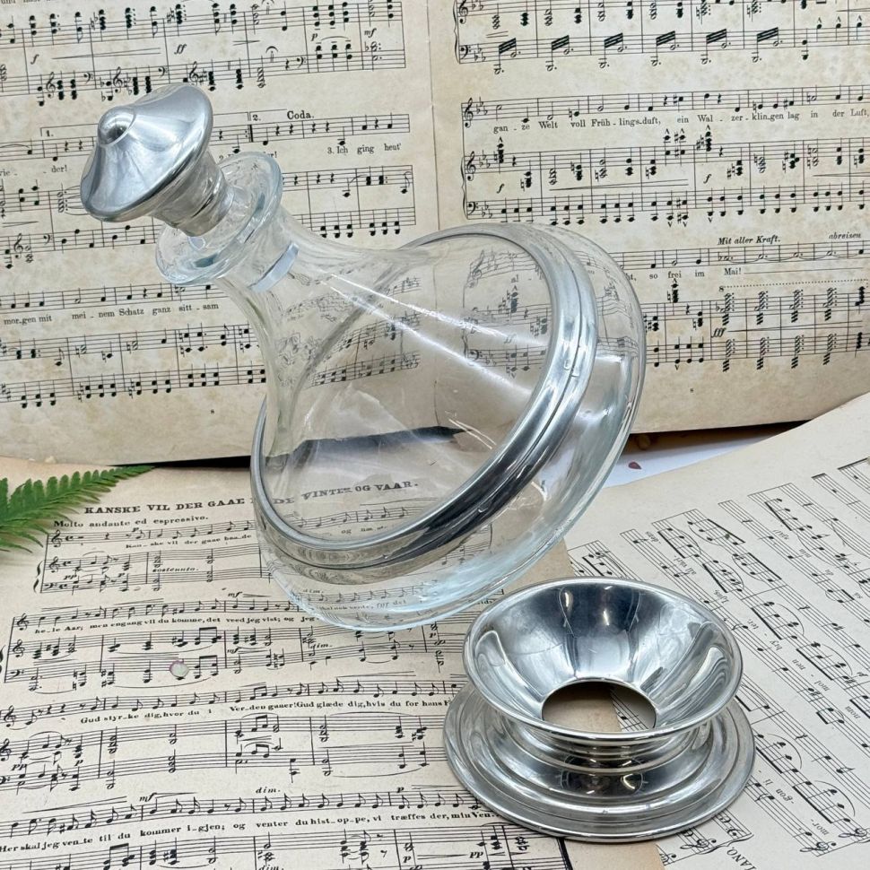 Графин декантер 1.6 л ручной работы на подставке Франция