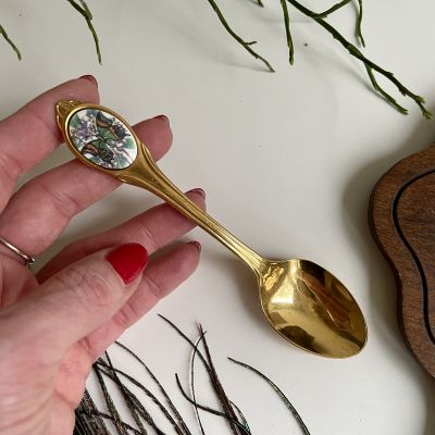 Ложка чайная Franklin Mint Teinopalpus золочение 1980