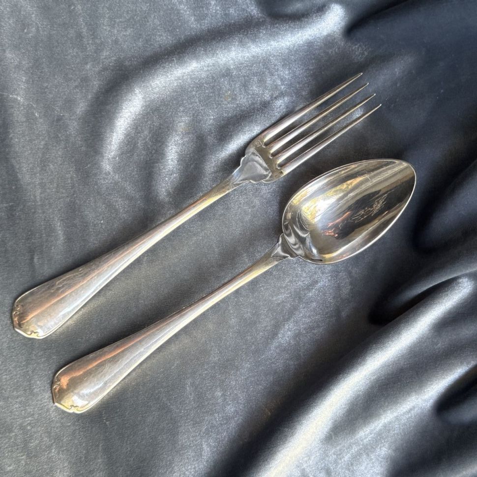 Вилка столовая 21 см Christofle серебрение Франция 150 лет