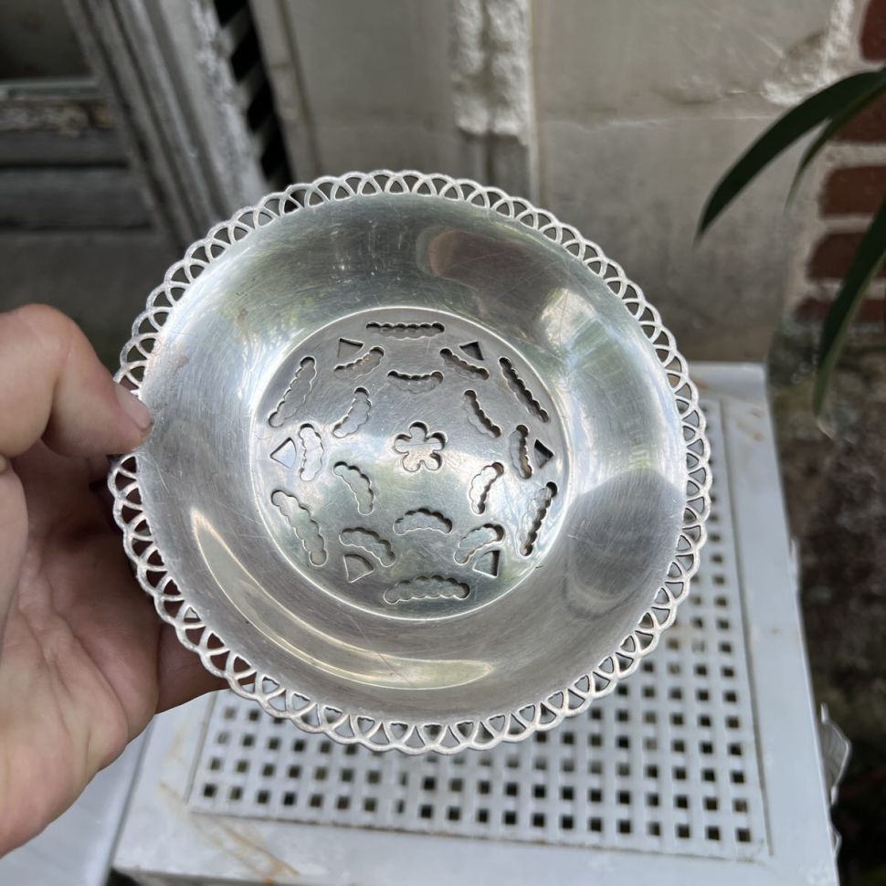 Масленка Coquillor 14 см серебрение Франция 40-е гг