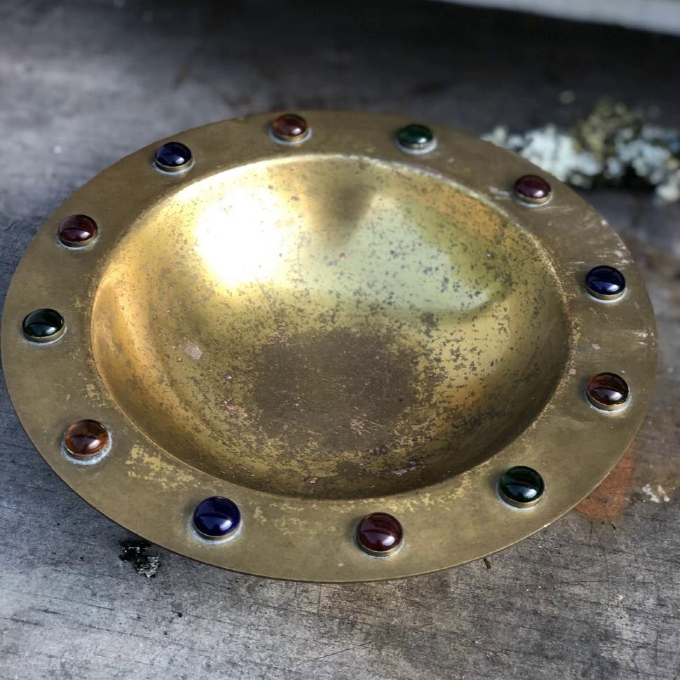 Конфетница Самоцветы латунь 20 см