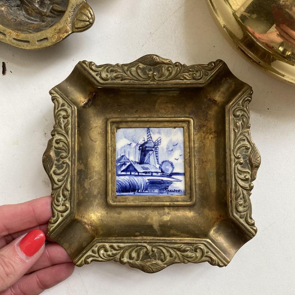 Пепельница Мельница латунь