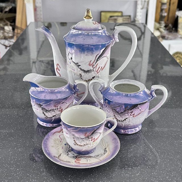 Сахарница без крышки Дракон 13 см фарфор Япония