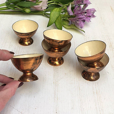 Рюмка солонка фарфор с медным напылением