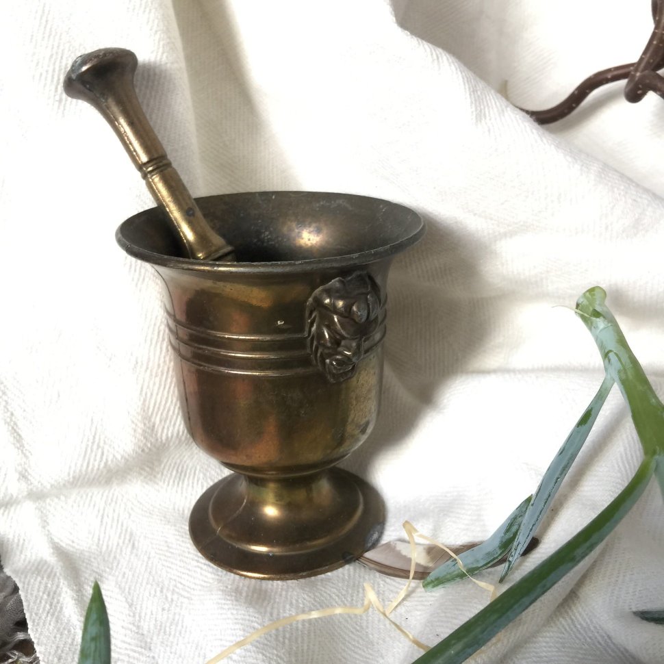 Ступка с пестиком латунь