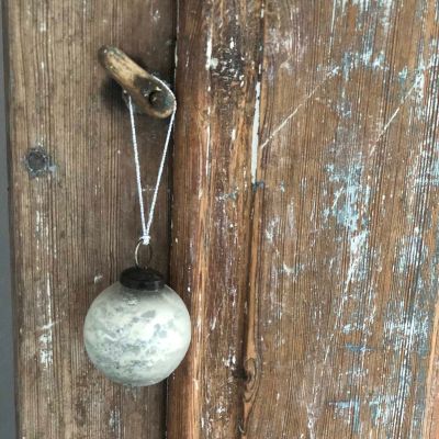 Шар елочный 5 см Серебро стекло