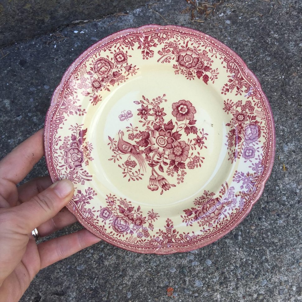 Тарелка пирожковая 17,5 см  Asiatic pheasants (Fasan), Фазаны, Gustavsberg, Швеция, микроскол на ободе