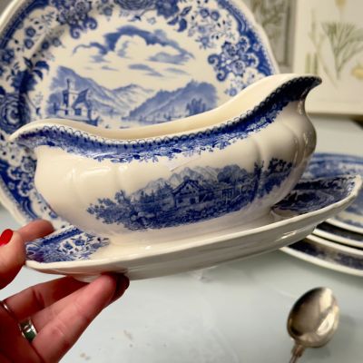 Соусник на блюде ВиллеройБох Burgenland синий 400 мл фарфор Германия