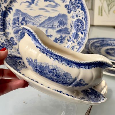 Соусник на блюде ВиллеройБох Burgenland синий 400 мл фарфор Германия