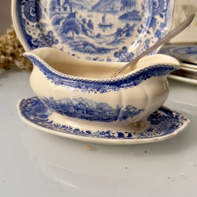 Соусник на блюде ВиллеройБох Burgenland синий 400 мл фарфор Германия