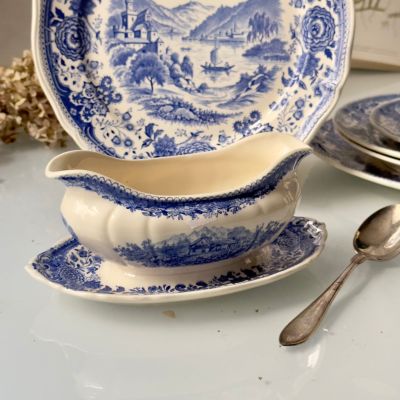 Соусник на блюде ВиллеройБох Burgenland синий 400 мл фарфор Германия