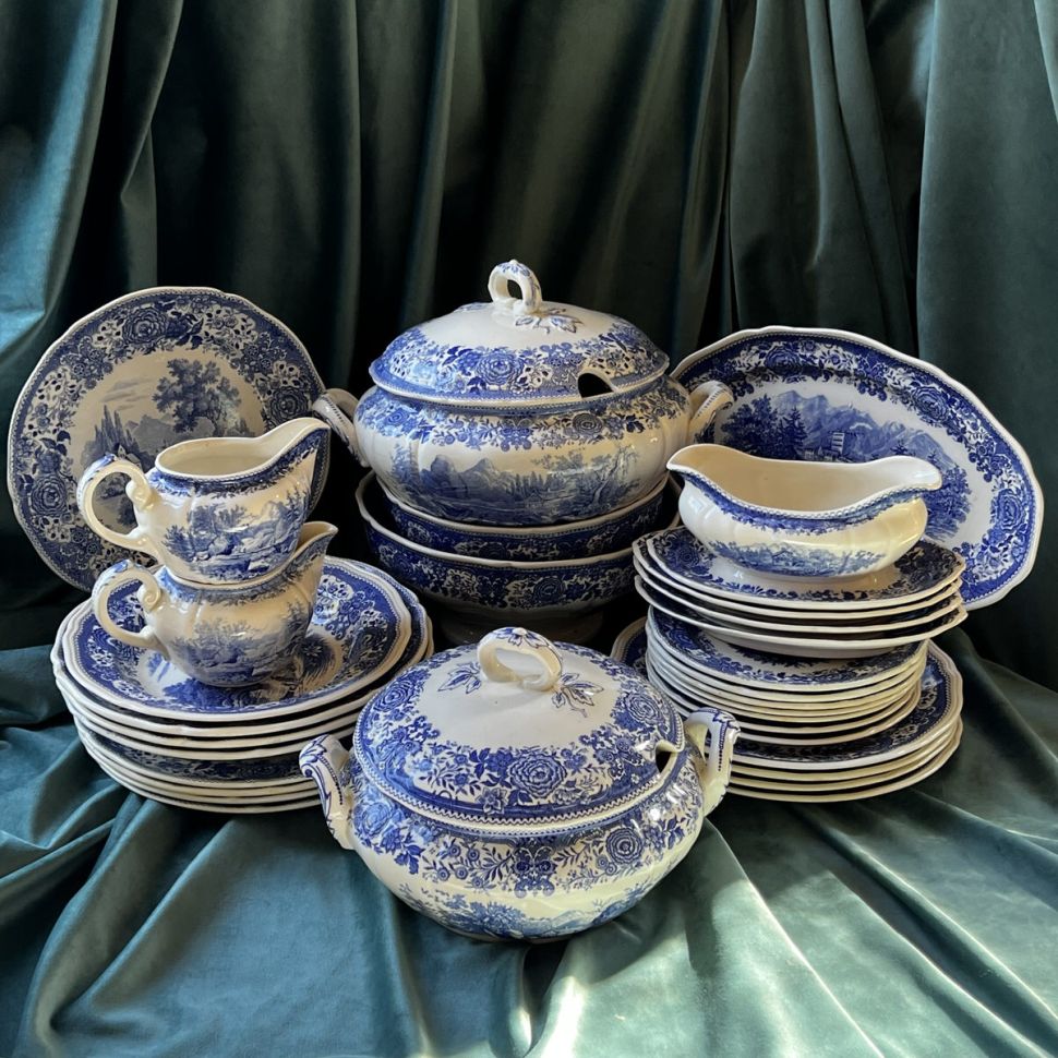 Соусник на блюде ВиллеройБох Burgenland синий 400 мл фарфор Германия