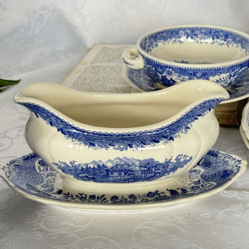 Соусник на блюде ВиллеройБох Burgenland синий 400 мл фарфор Германия