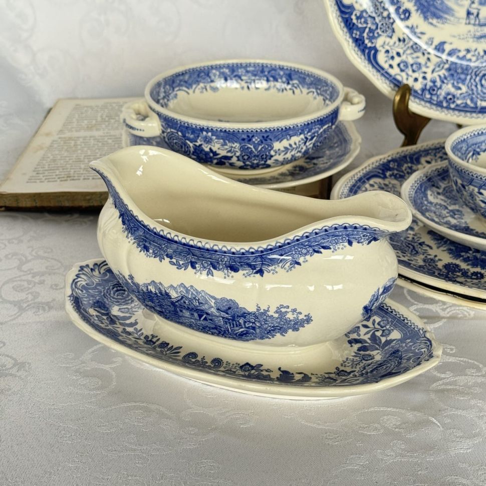 Соусник на блюде ВиллеройБох Burgenland синий 400 мл фарфор Германия