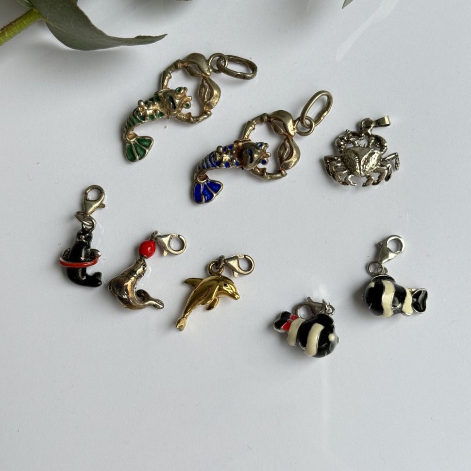 Подвеска Рак зеленый 3,5 см в стиле Thomas Sabo 925