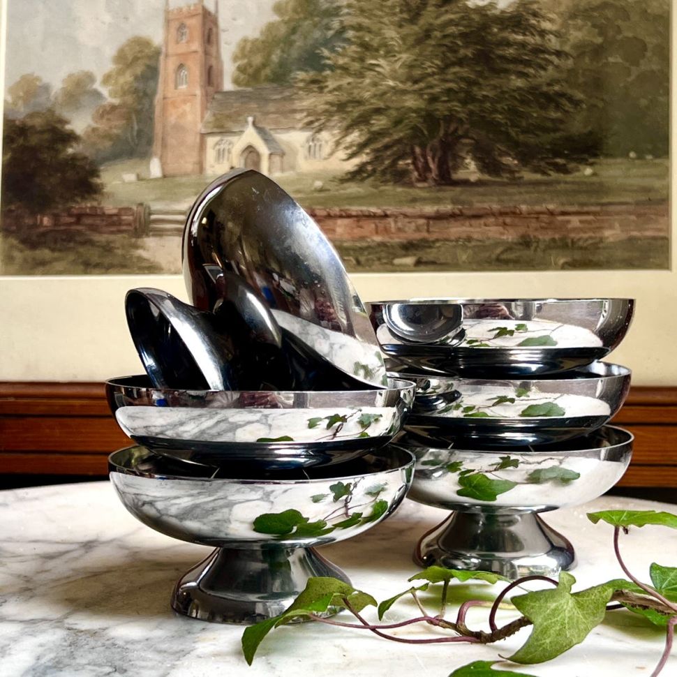 Креманка на низкой ножке 9 см сталь Франция