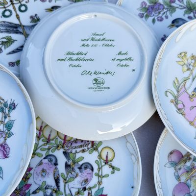 Тарелка Hutschenreuther Кукушка и анемоны Май 16 см Германия 