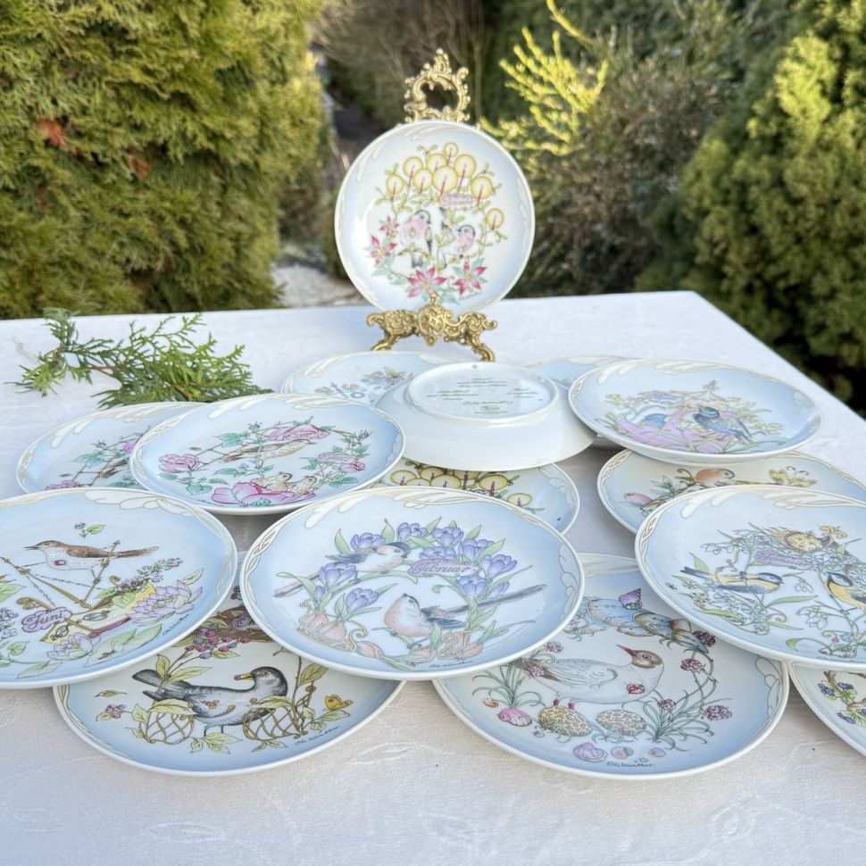 Тарелка Hutschenreuther Кукушка и анемоны Май 16 см Германия 