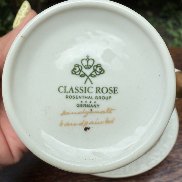 Чайная пара Rosenthal Classic Rose с золотой каймой 200 мл Германия