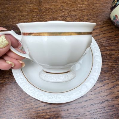 Чайная пара Rosenthal Classic Rose с золотой каймой 200 мл Германия