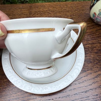 Чайная пара Rosenthal Classic Rose с золотой каймой 200 мл Германия