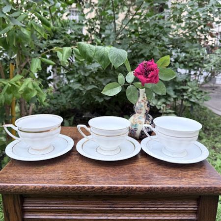 Чайная пара Rosenthal Classic Rose с золотой каймой 200 мл Германия   